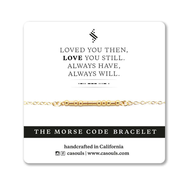 Love You More - Morse Code Bracelet - Dot & Dash Design - Silver